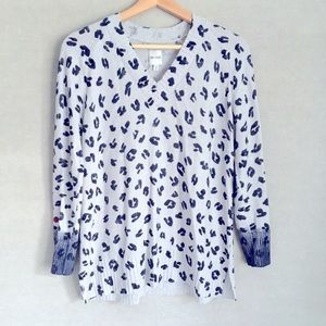 Last Chance! NIC+ZOE Vital II Animal Print V Neck Pullover Sweater, Size XS